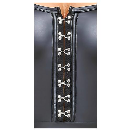 Cottelli - fényes miniruha rakott szoknyával (fekete)