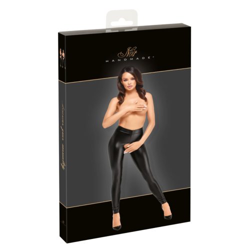 Noir - nyitott, fényes leggings (fekete)