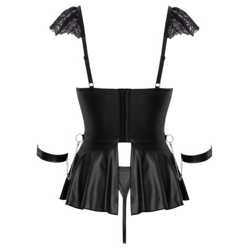 Cottelli Bondage - csipkés miniruha bilincsekkel (fekete)