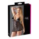 Cottelli Plus Size - csipkés átlátszó hálóing (fekete)