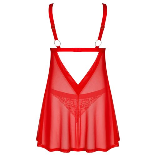 Obsessive Elianes - csipkés babydoll szett (piros)