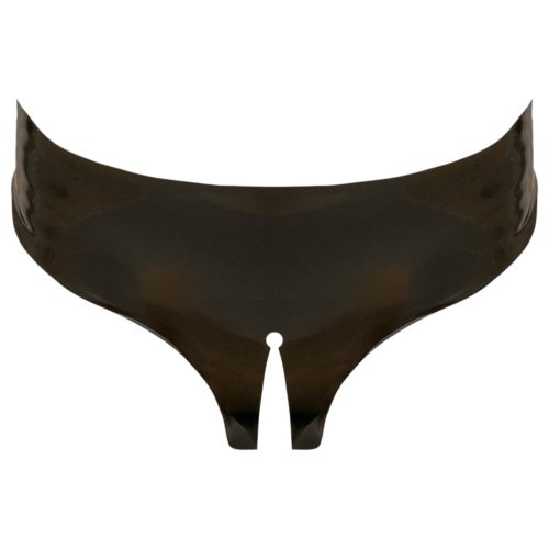LATEX - végig nyitott női bugyi - fekete (S-L)