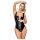 LATEX - végig cipzáras latex body (fekete)