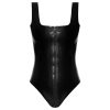 LATEX - végig cipzáras latex body (fekete)