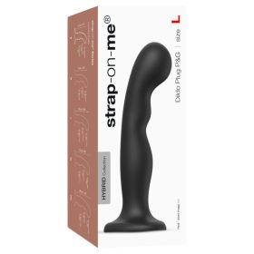   Strap-on-me P&G L - hajlított, tapadókorongos dildó (fekete)