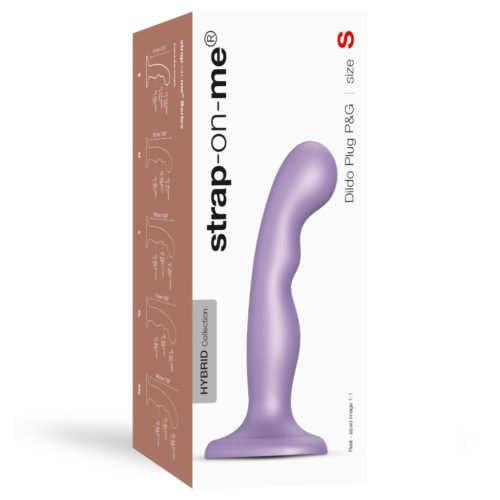 Strap-on-me P&G S - hajlított, tapadókorongos dildó (lila)