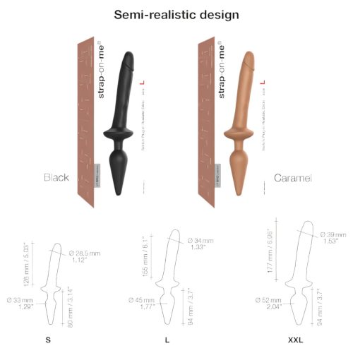Strap-on-me Swith Realistic S - 2in1 szilikon dildó (natúr)