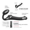 Strap-on-me S - felcsatolható, léghullámos vibrátor (fekete)