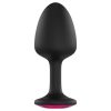 Dorcel Geisha Plug Ruby L - fekete pink köves anál plug (nagy)