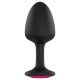 Dorcel Geisha Plug Ruby L - fekete pink köves anál plug (nagy)