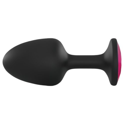 Dorcel Geisha Plug Ruby L - fekete pink köves anál plug (nagy)