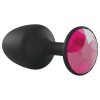 Dorcel Geisha Plug Ruby L - fekete pink köves anál plug (nagy)