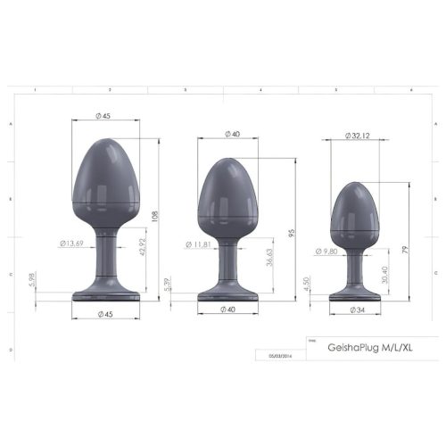 Dorcel Geisha Plug Ruby L - fekete pink köves anál plug (nagy)