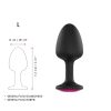 Dorcel Geisha Plug Ruby L - fekete pink köves anál plug (nagy)