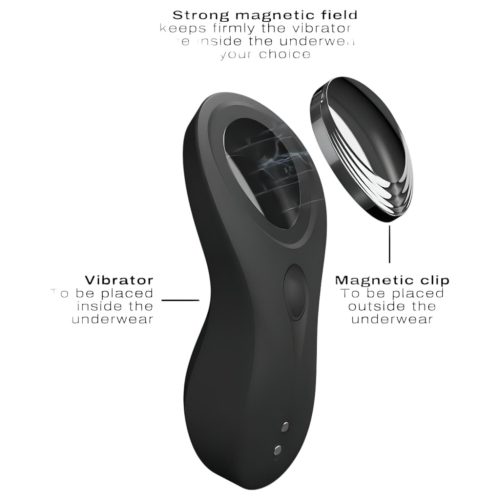 Dorcel Discreet Vibe + - akkus, rádiós csikló vibrátor (fekete)
