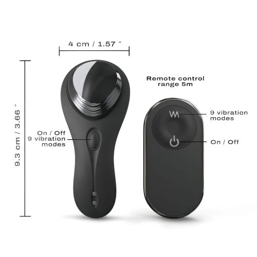 Dorcel Discreet Vibe + - akkus, rádiós csikló vibrátor (fekete)