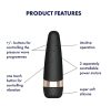 Satisfyer Pro 3+ - léghullámos, vízálló, akkus csiklóizgató vibrátor (fekete)