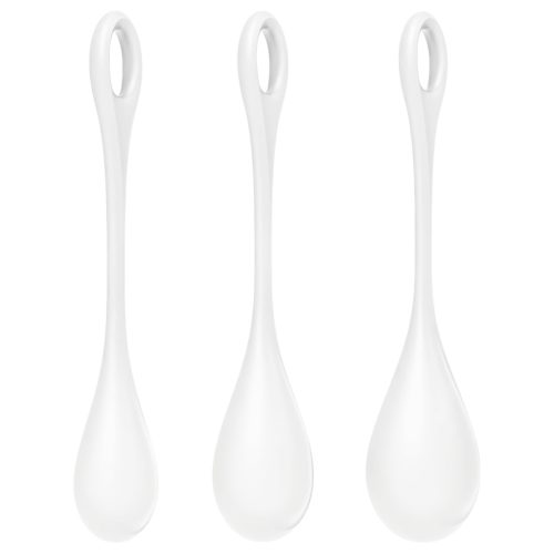 Satisfyer Yoni Power 1 - gésagolyó szett (fehér, 3 részes)