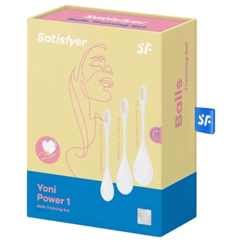 Satisfyer Yoni Power 1 - gésagolyó szett (fehér, 3 részes)