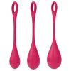 Satisfyer Yoni Power 1 - gésagolyó szett (piros, 3 részes)