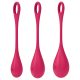 Satisfyer Yoni Power 1 - gésagolyó szett (piros, 3 részes)