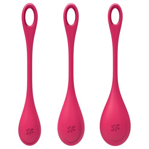 Satisfyer Yoni Power 1 - gésagolyó szett (piros, 3 részes)