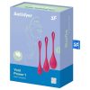 Satisfyer Yoni Power 1 - gésagolyó szett (piros, 3 részes)