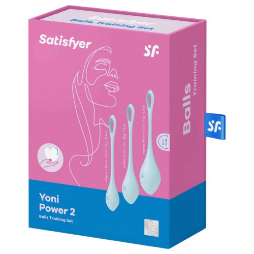 Satisfyer Yoni Power 2 - gésagolyó szett (kék, 3 részes)