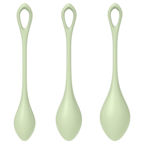 Satisfyer Yoni Power 2 - gésagolyó szett (zöld, 3 részes)