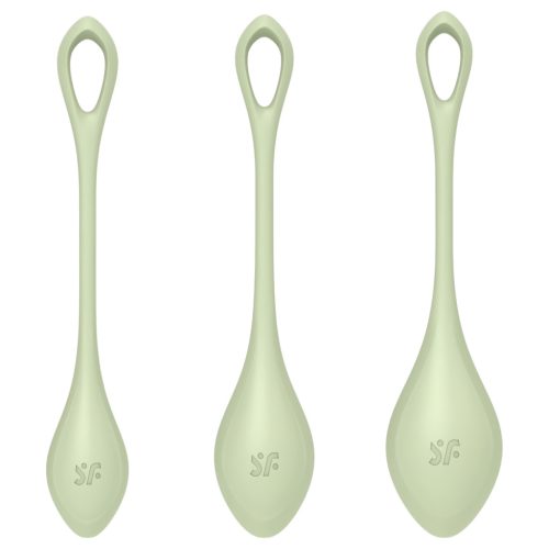 Satisfyer Yoni Power 2 - gésagolyó szett (zöld, 3 részes)