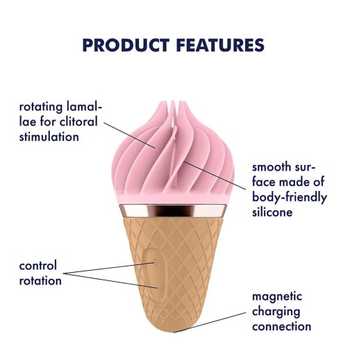 Satisfyer Sweet Treat - akkus, forgó csikló vibrátor (pink-barna)