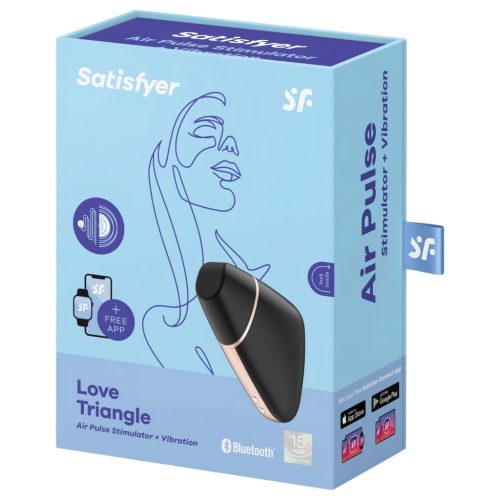 Satisfyer Love Triangle - App-vezérelt léghullámos csiklóizgató (fekete)
