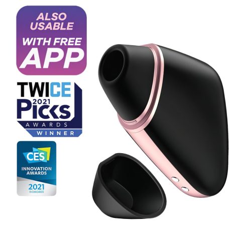 Satisfyer Love Triangle - App-vezérelt léghullámos csiklóizgató (fekete)