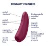 Satisfyer Curvy 1+ - app-vezérelt léghullámos csiklóizgató (piros)