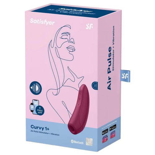 Satisfyer Curvy 1+ - app-vezérelt léghullámos csiklóizgató (piros)