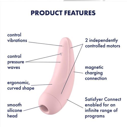 Satisfyer Curvy 2+ - okos léghullámos csiklóizgató (pink)