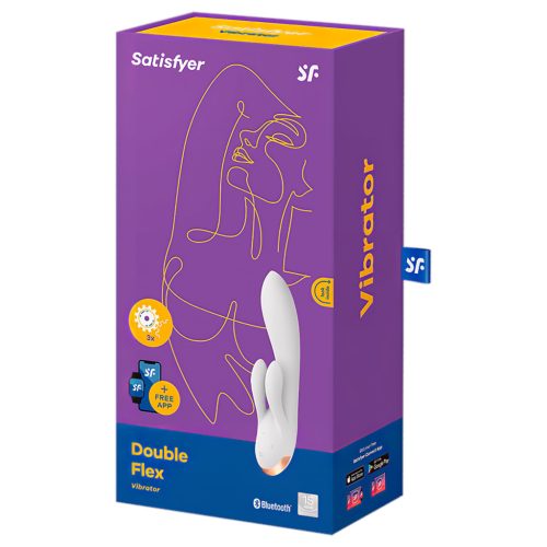 Satisfyer Double Flex - App-vezérelt csiklókaros vibrátor (fehér)