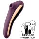 Satisfyer Dual Kiss - 2in1, hüvelyi és csikló vibrátor, csiklóizgató (lila)