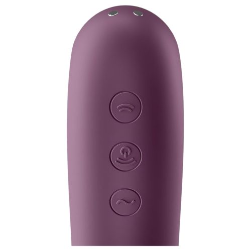 Satisfyer Dual Kiss - 2in1, hüvelyi és csikló vibrátor, csiklóizgató (lila)