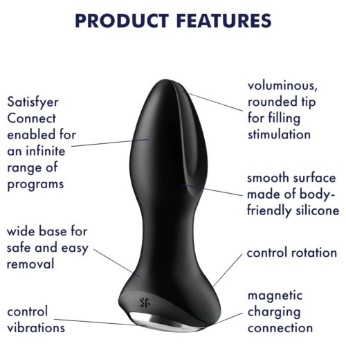 Satisfyer Rotator Plug 2 - gyöngyös anál vibrátor (fekete)