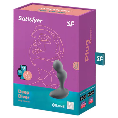 Satisfyer Deep Diver - app-vezérelt anál vibrátor (szürke)