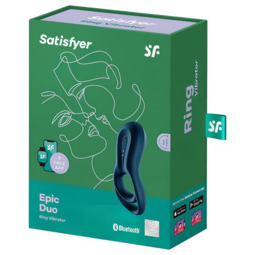 Satisfyer Epic Duo - app-vezérelt, vibrációs péniszgyűrű (fekete)