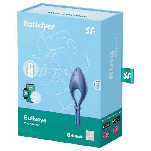 Satisfyer Bullseye - App-vezérelt vibrációs péniszgyűrű (kék)