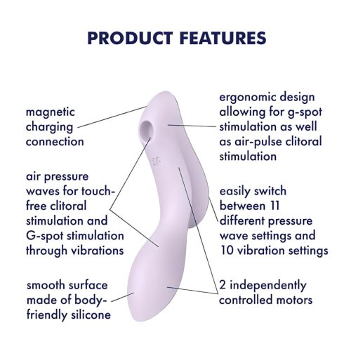 Satisfyer Curvy Trinity 2 - léghullámos 2in1 vibrátor (lila)