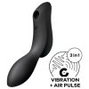 Satisfyer Curvy Trinity 2 - léghullámos 2in1 vibrátor (fekete)