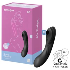   Satisfyer Curvy Trinity 4 - léghullámos 2in1 vibrátor (fekete)