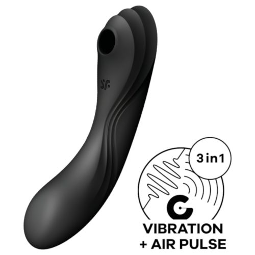 Satisfyer Curvy Trinity 4 - léghullámos 2in1 vibrátor (fekete)