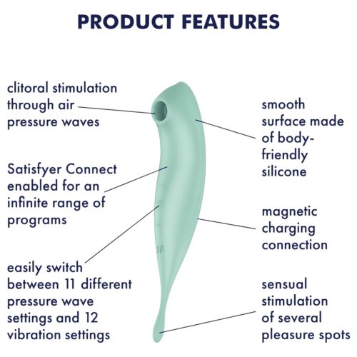 Satisfyer Twirling Pro - okos 2in1 csikló vibrátor (menta)