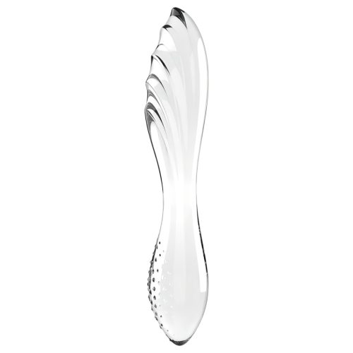 Satisfyer Dazzling Crystal 1 - kétvégű üveg dildó (átlátszó)
