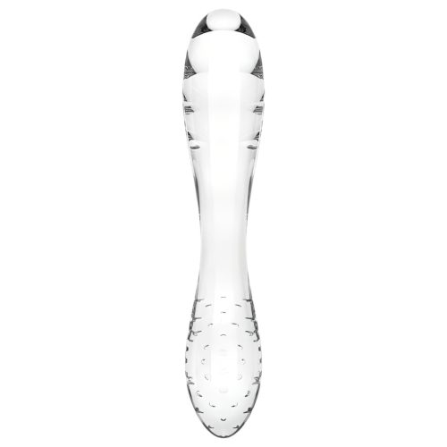 Satisfyer Dazzling Crystal 1 - kétvégű üveg dildó (átlátszó)